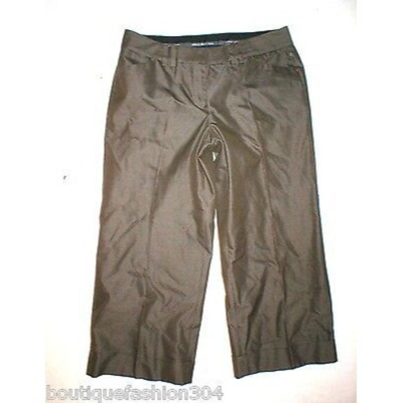 New Womens Dark Brown Express Crop Pants Editor 4 Work Nice 29 X 21.5 Office - Picture 1 of 5
